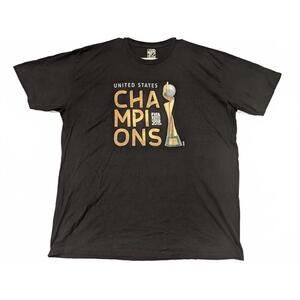 FIFA Womens World Cup 2015 USA Champions Trophy Black Soccer T-Shirt Mens XL